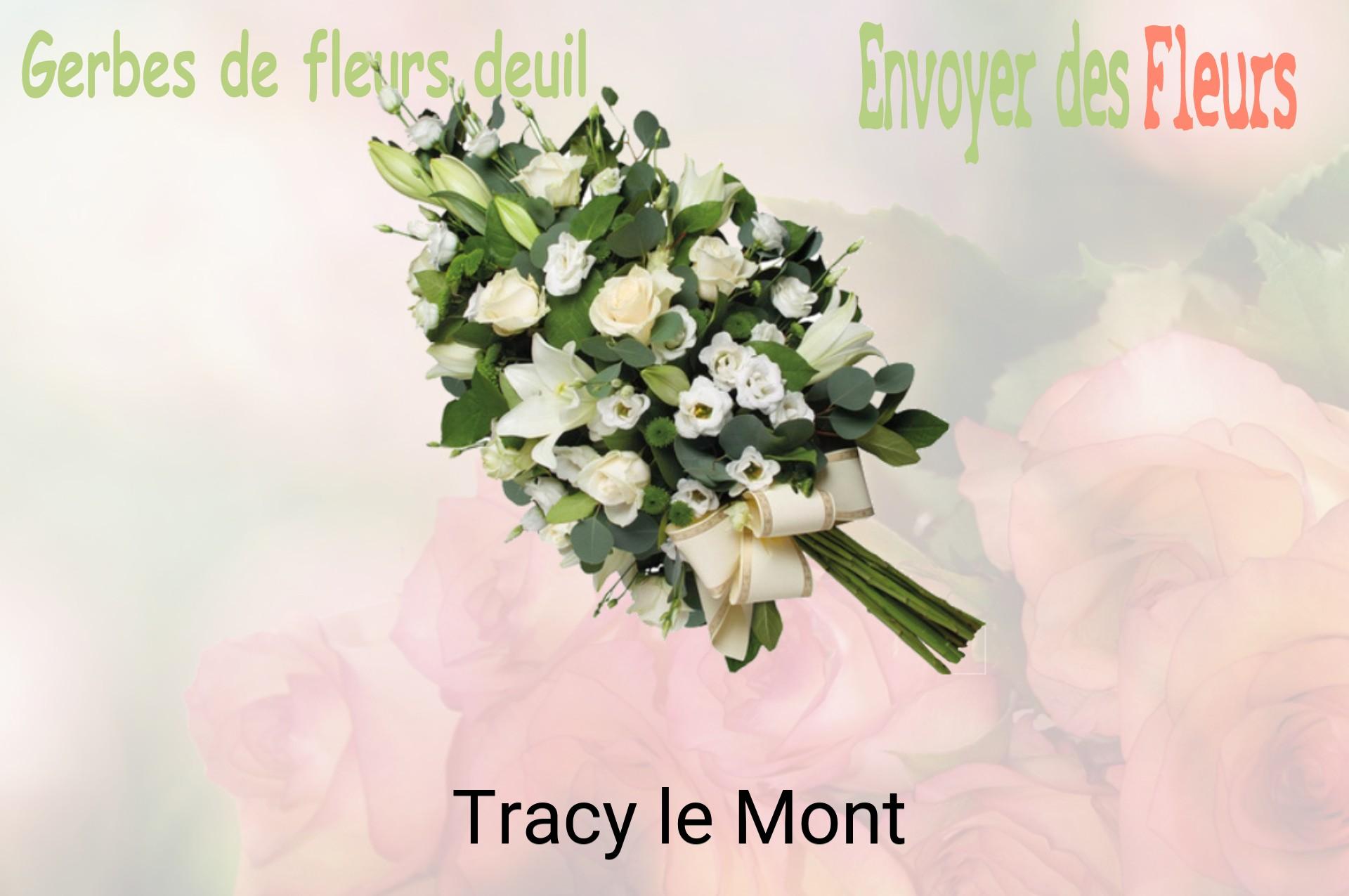 Gerbe de fleurs de deuil livrée à Tracy-le-Mont